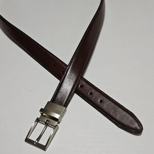 Men's Reversible Brown/Black Coated Leather Belt Size 2X 46-48